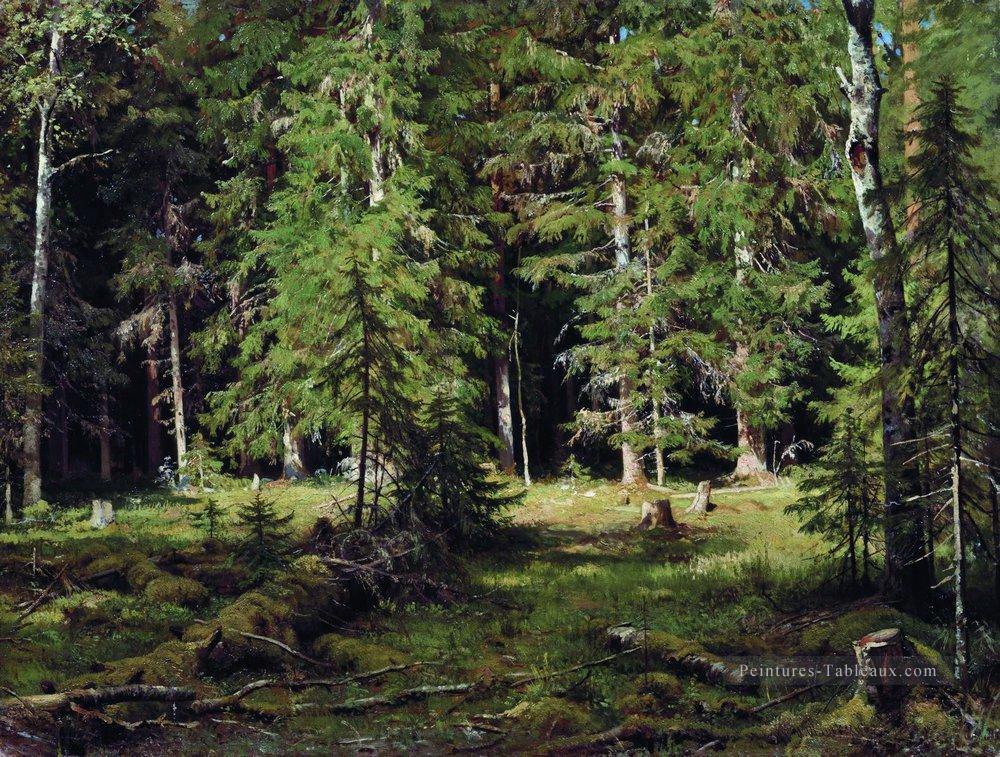 forêt 3 paysage classique Ivan Ivanovitch arbres Peintures à l'huile